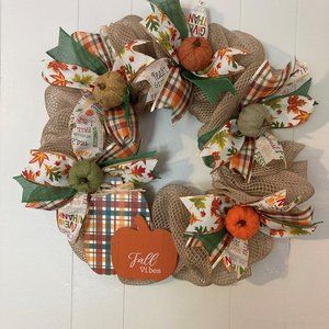 Natural Fall Vibes/Give Thanks Wreath